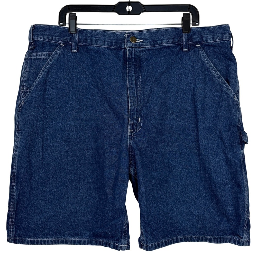 Carhartt B28 DST Carpenter Shorts Mens Size 40 Blue Denim Loose Fit Utility 9"